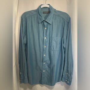Lyle & Scott Blue 100% Premium Cotton Light Striped Shirt Men’s Large